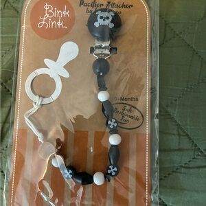 Skull Pacifier Clip - Black and White New in bag.